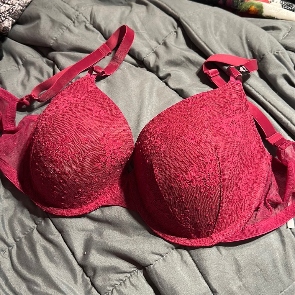 Victoria Secret Lined Demi Maroon 36DD NWT